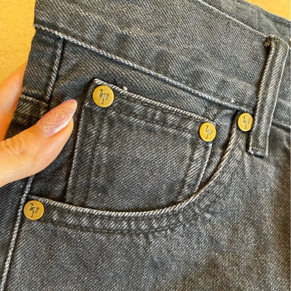 NWT Free People X Sandrine Rose Oversized Slouchy Fringe Hem Bermuda Jean Shorts - Picture 4 of 9